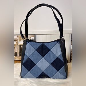 ♠️NWT♠️Leila Patchwork Suede Medium Triple Compartment Shoulder Bag ♠️